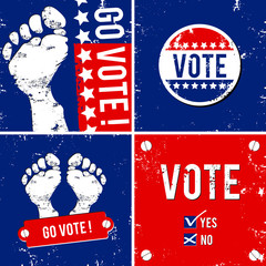 alternative vote banner with footprint background - 46083135