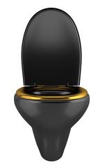 black toilet bowl isolated on white background
