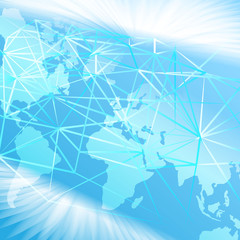 Vector illustration night travel world map