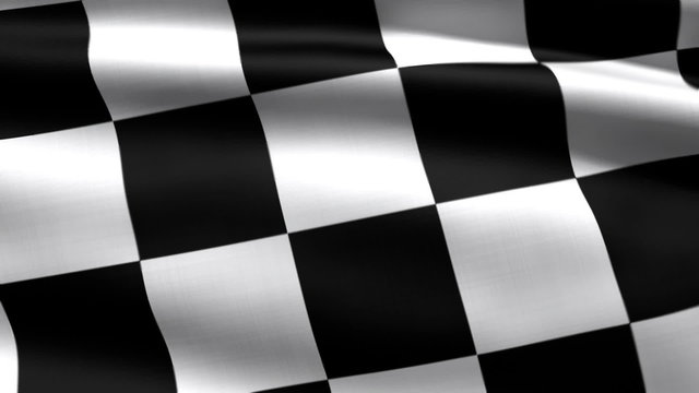 race flag, 3d animation, perfect seamless loop