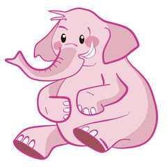 Cute Elephant pink vector