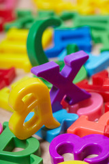 Naklejka premium Plastic alphabet letters