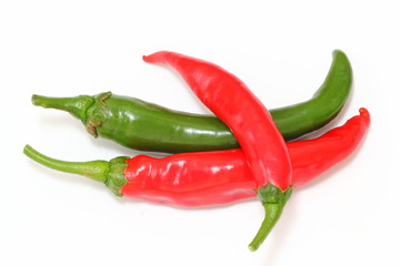 green and red chili peppers