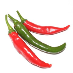 green and red chili peppers