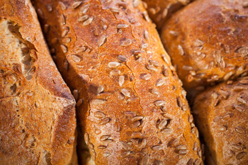 Crusty bread background