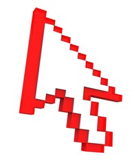 Fototapeta premium Arrow cursor with 3D randered pixel