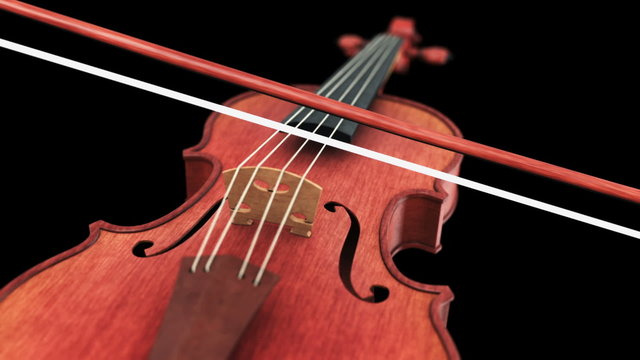 Violin, seamless loop on white background