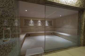 Steam room in a health spa