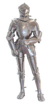 A vintage european full body armor suit. isolated