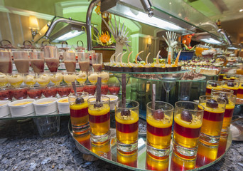 Dessert buffet in a hotel