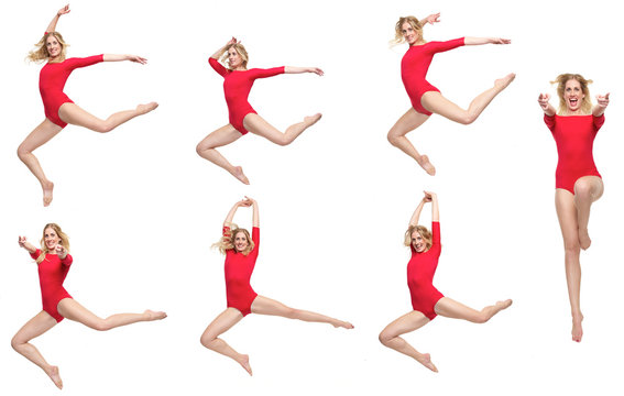 Dance Pack of Beautiful Blond Girl Isolated