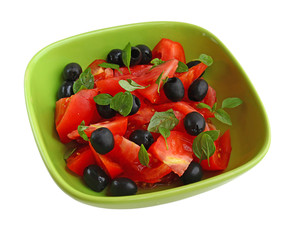 Lettuce from tomato on a white background