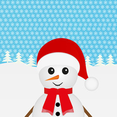 Snowman in the Forest