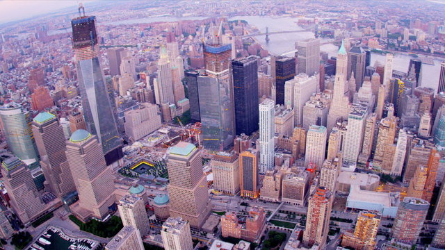 Aerial view One World Trade Centre, New York, USA