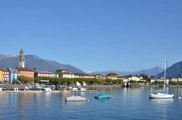 Ascona, famous Swiss resort at Maggiore lake