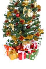 gift boxes under Christmas tree