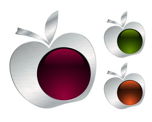 Metallic apple icons