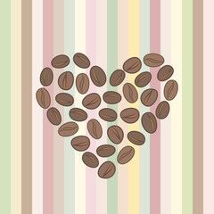 heart made of coffee beans