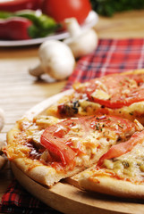 Pizza with mushrooms