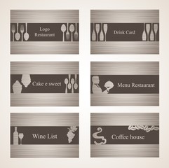 Set of 6 business cards. For cafe and restaurant - 46096520
