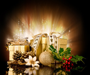 Celebration theme with christmas gifts