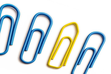 Perspective yellow paperclip