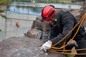 rescuer on the rope, exercise special police units