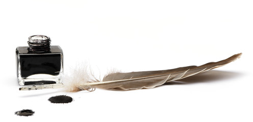 Feather pen set of abstract colour