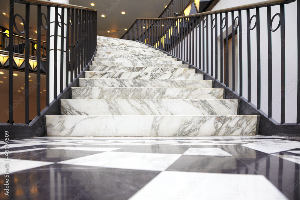 Wall mural white marble staircase