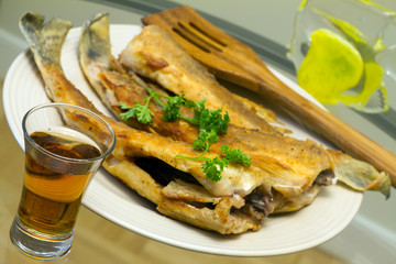 Fried pike perch