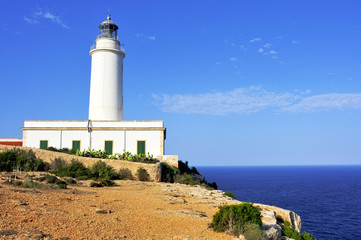 Fototapeta na wymiar Mola Lighthouse w Formentera, Baleary, Hiszpania
