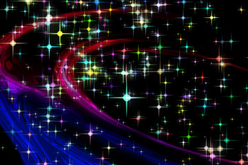 fantastic christmas wave design with glowing stars