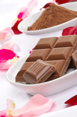 Milk chocolate, closeup