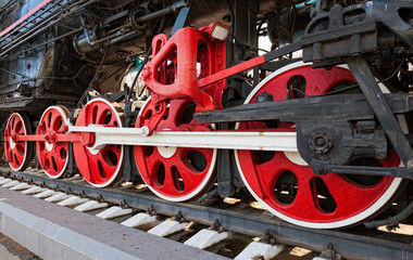 Old steam locomotive wheels