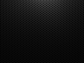 Naklejka premium Black metal background with hexagon holes