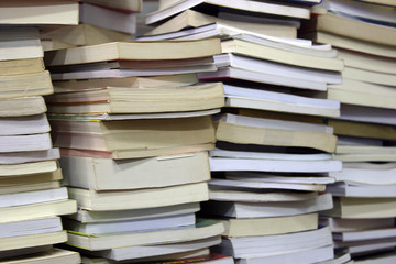 Piled books