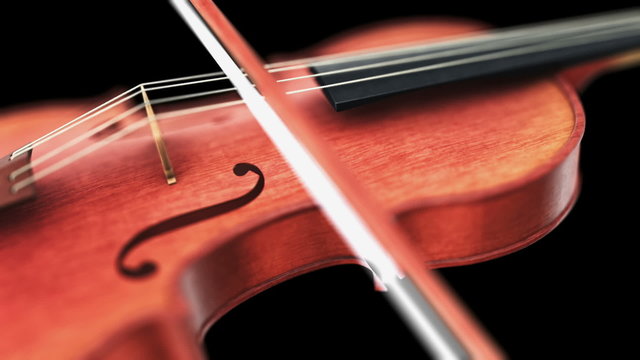 Violin, seamless loop on black background