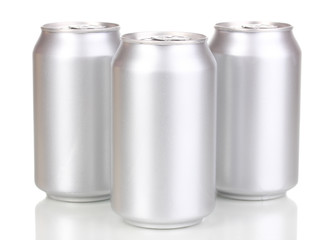 aluminum cans isolated on white