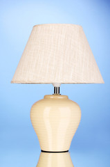 table lamp on blue background