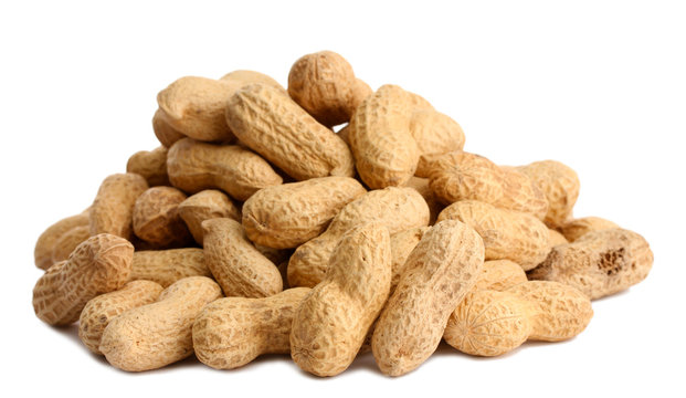 tasty peanuts, isolated on white