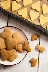 Christmas cookies before and after baking
