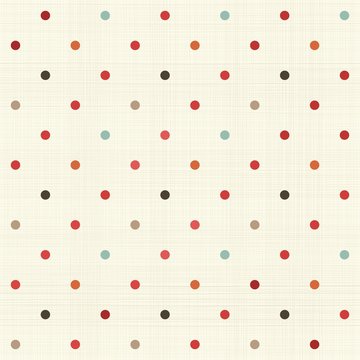 Fototapeta wzór kolorowe kropki na fakturze tkaniny