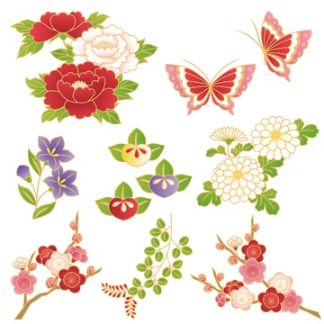 和風 日本 花 イラスト Stock Vector Adobe Stock