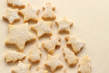 Christmas cookies on white background