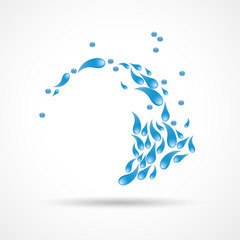 Blue Drops Background   Vector © puckillustrations