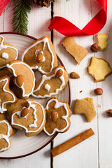 Close-up of christmas cakes on a plate