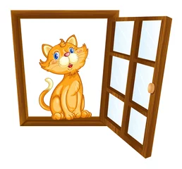 Selbstklebende Fototapeten Katze und Fenster © GraphicsRF