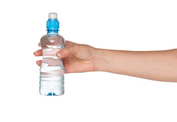 Hand with bottle of water