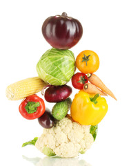 Fresh vegetables isolated on white