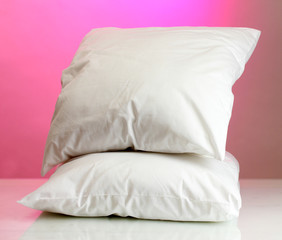pillows, on pink background